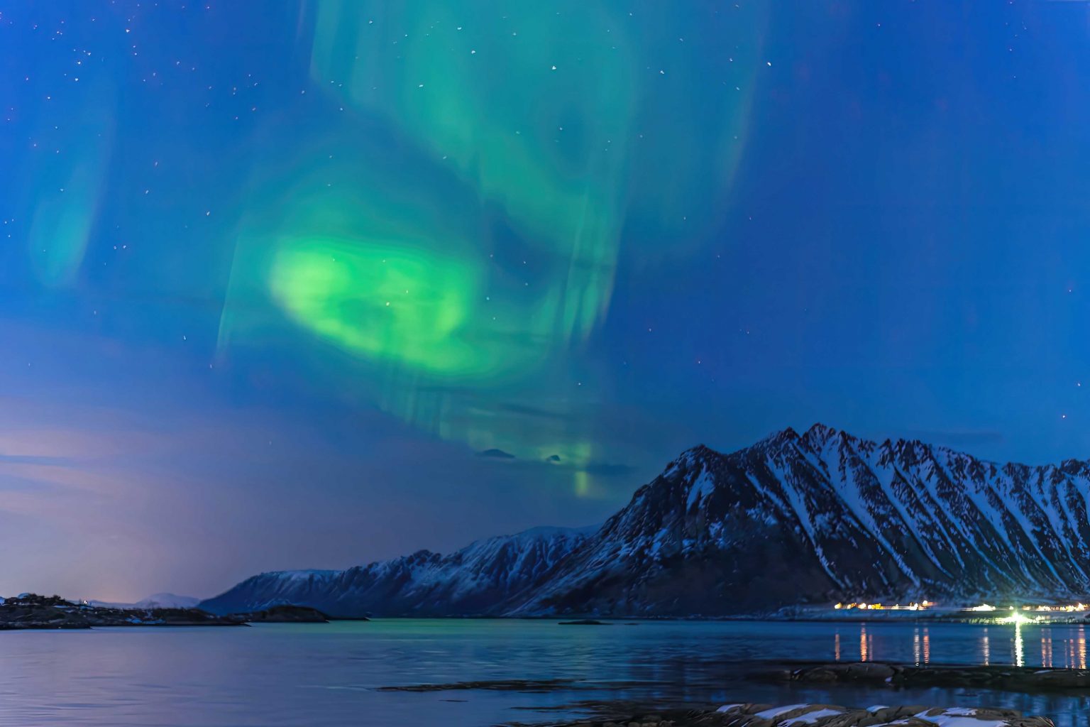 Aurore boréale dans les Lofotens en Norvège