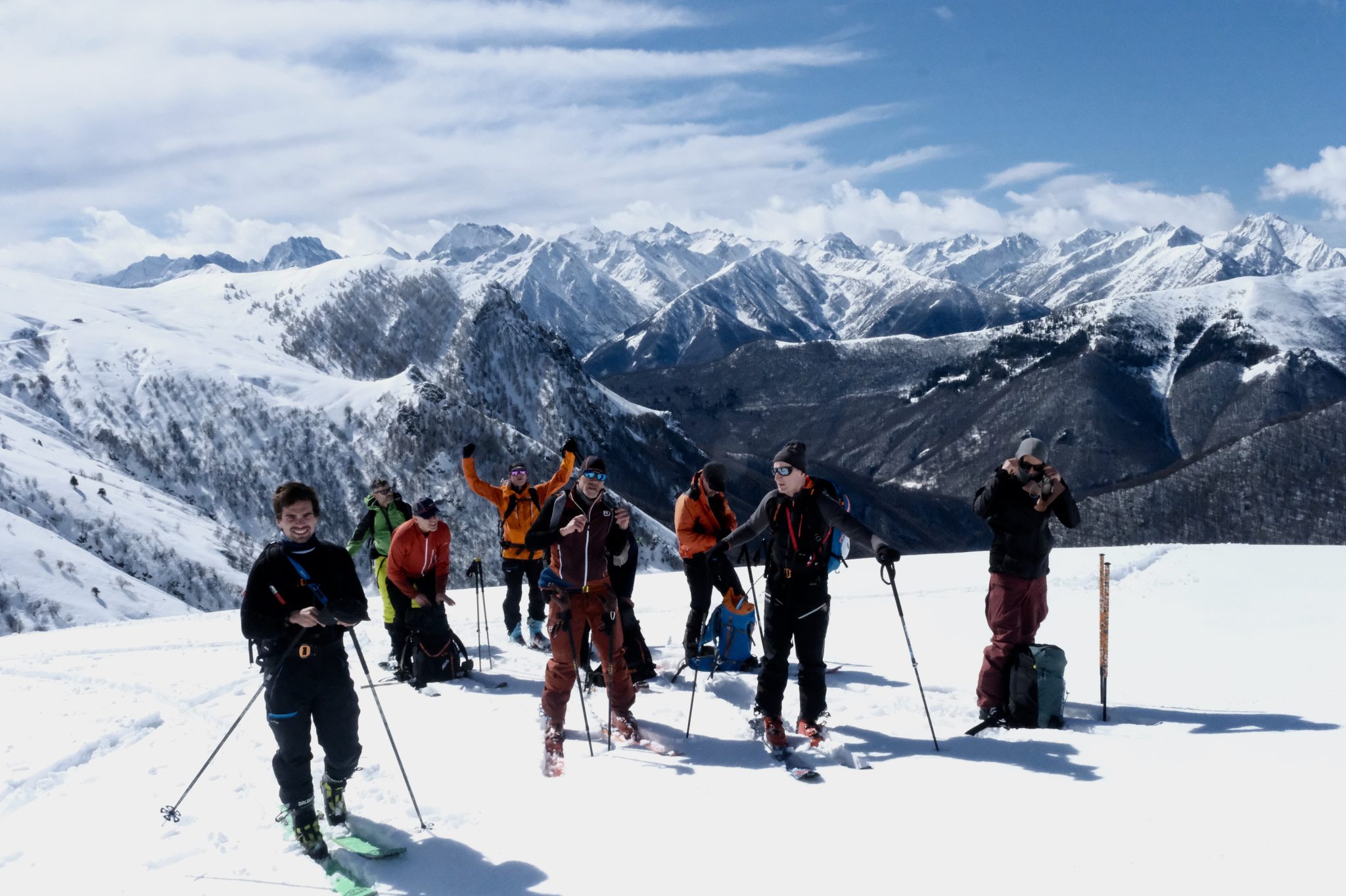 Groupe de skieurs en Val Stura