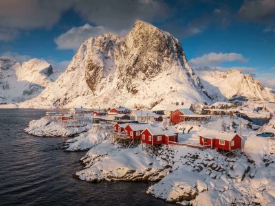 Village Lofoten Norvège ski randonnée